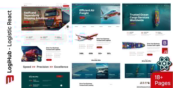 LogiHub - Logistic ReactJs Template - Business Corporate