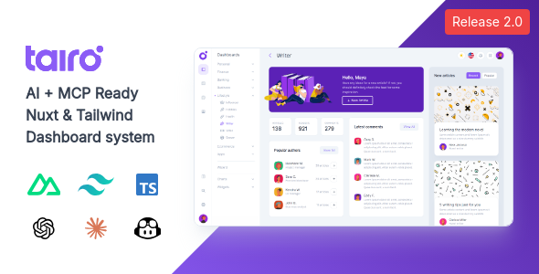 Tairo - Multipurpose Nuxt Tailwind CSS Dashboard System - Admin Templates Site Templates