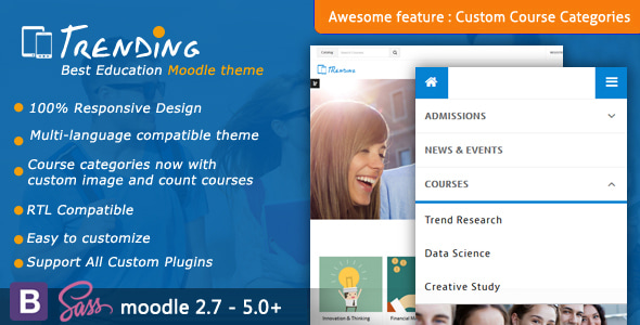 Trending - High Quality Responsive Moodle Theme - Moodle CMS Themes