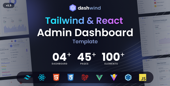 DashWind - React, Vue, Laravel & HTML Tailwind Admin Dashboard Template - Admin Templates Site Templates