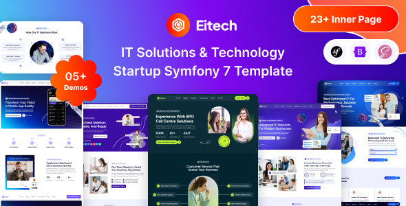 Eitech - IT Solutions & Technology Startup Symfony 7 Template - Technology Landing Pages