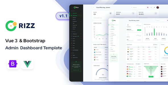 Rizz - Vue 3 Admin & Dashboard Template by Mannat-Themes | ThemeForest