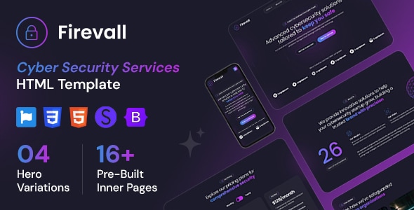Firevall - Cyber Security Services HTML Template - Technology Site Templates