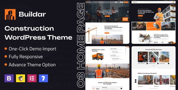 Buildar - Construction WordPress Theme - Business Corporate