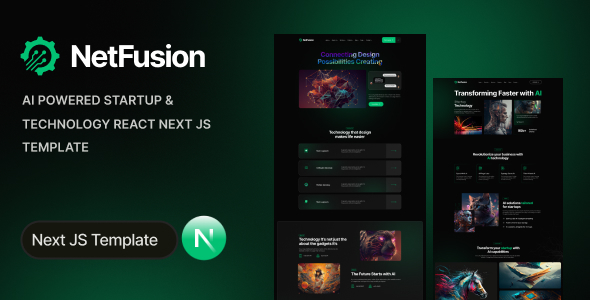 NetFusion - AI-Powered Startup & Technology React Next JS Template - Next.js Jamstack