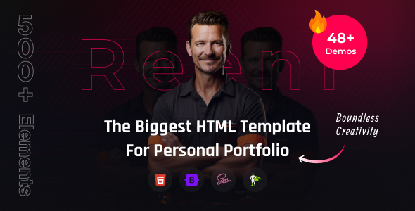 Reeni – Personal Portfolio CV & Resume HTML Template - Virtual Business Card Personal