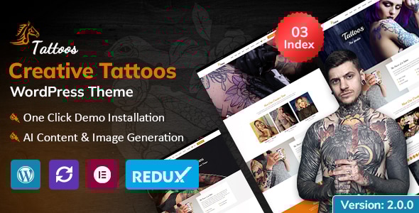 Tattoos WordPress Theme - Art Creative