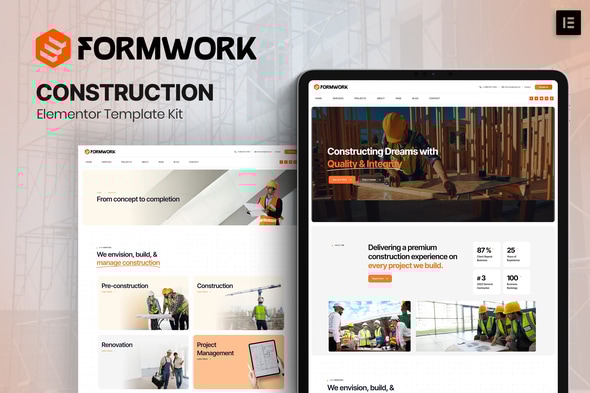 Formwork - Construction Elementor Template Kit - Real Estate & Construction Elementor