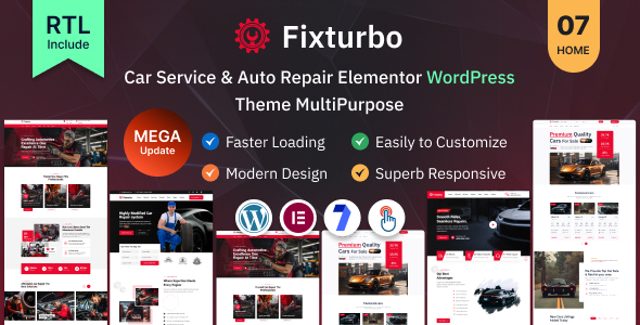 Fixturbo - Car Service & Auto Repair Elementor WordPress Theme MultiPurpose - Business Corporate