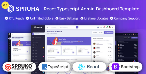 Spruha - Typescript React Admin Dashboard Template - Admin Templates Site Templates