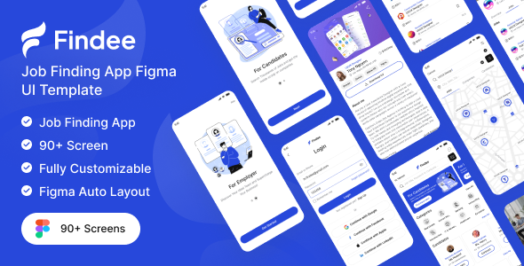 Findee - Job Finding App Figma UI Template - Corporate Figma