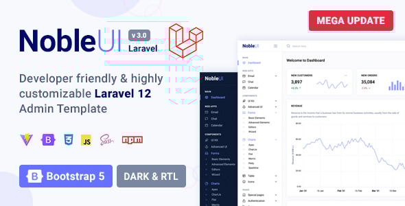 NobleUI - Laravel Admin Template - Admin Templates Site Templates