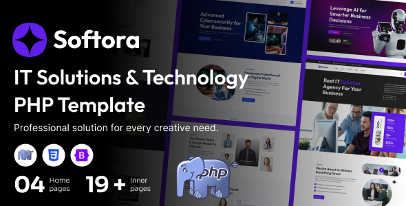 Softora – IT Solutions and Technology PHP Template - Technology Site Templates