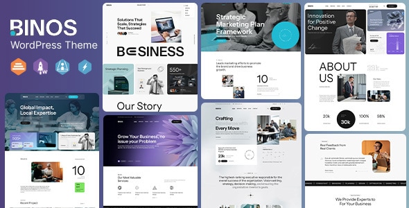 Binos - Business Consulting & Marketing WordPress Elementor Theme - Business Corporate