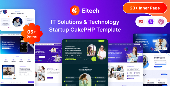 Eitech - IT Solutions & Technology Startup CakePHP Template - Technology Landing Pages