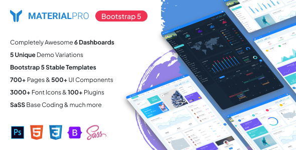 MaterialPro - Material Design Bootstrap 5 Admin Template - Admin Templates Site Templates