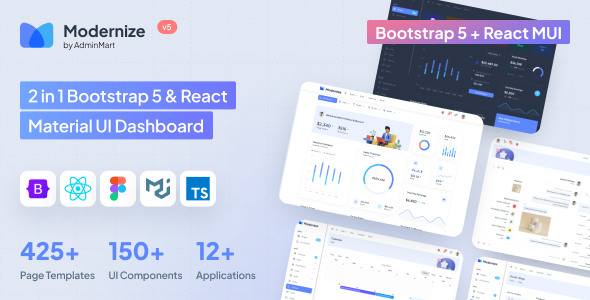 Modernize Bootstrap 5 & React MUI Admin Dashboard - Admin Templates Site Templates