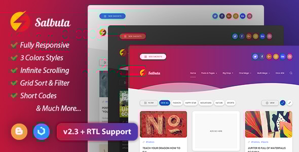 Salbuta Blog & Personal Responsive Blogger Theme - Blogger Blogging