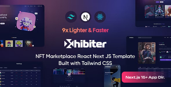 Xhibiter | NFT Marketplace React NextJs Template - Technology Site Templates