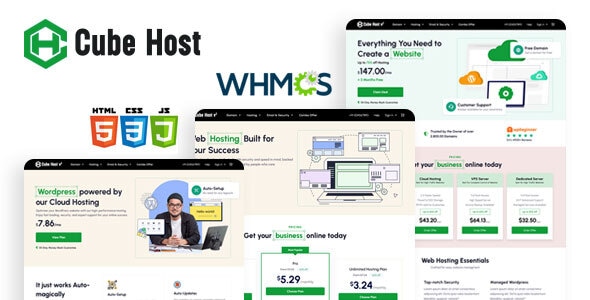 Cube Host Hosting HTML and WHMCS Template - Hosting Technology