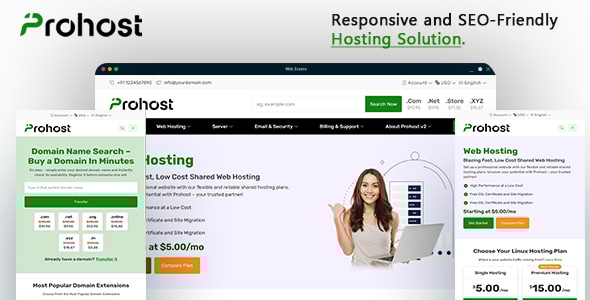 Prohost WHMCS and HTML Template - Hosting Technology
