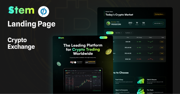 Stem — Crypto Unbounce Template - Unbounce Landing Pages Marketing