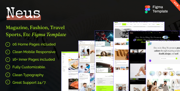 Neus - Blog & Magazine Figma Template - Business Corporate