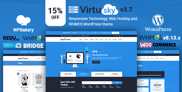 VirtuSky | Responsive Web Hosting and WHMCS WordPress Theme - Hosting Technology