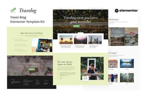 Travelog - Travel Blog Elementor Template Kit - Travel & Accomodation Elementor