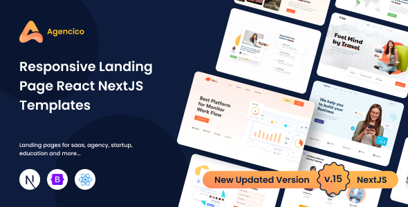 Agencico- Multipurpose React Next JS Landing Pages and Website Templates - Corporate Site Templates