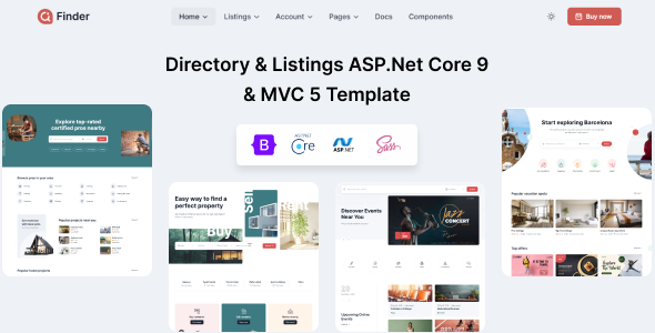 Finder - ASP.Net Core 9 & MVC 5 Multipurpose Directory & Listing Template - Business Corporate