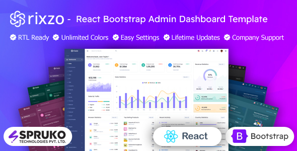Rixzo - React Typescript Bootstrap Admin Dashboard Template - Admin Templates Site Templates