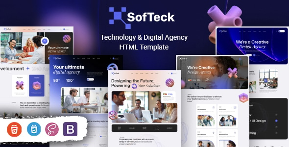 Softeck - Technology & Digital Agency HTML Template - Technology Site Templates