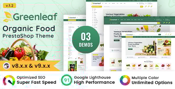 Greenleaf - Organic Food Store Prestashop Responsive Theme - Health & Beauty PrestaShop