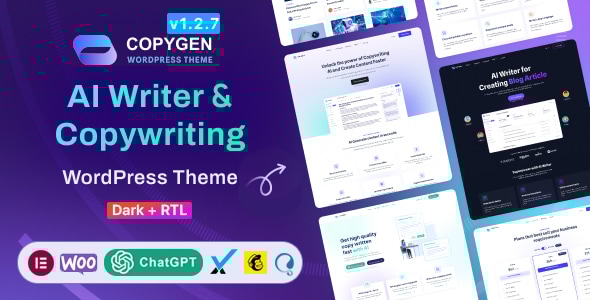 CopyGen - AI Writer & Copywriting Landing Page WordPress Theme - Technology WordPress