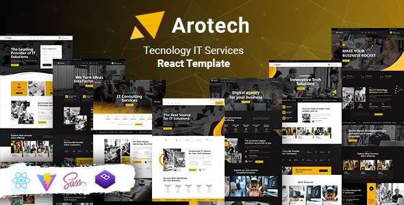 Arotech - Technology IT Services React Template - Software Technology