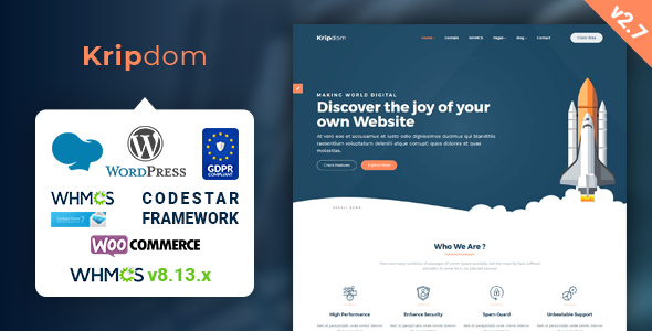 Kripdom - Responsive Web Hosting and WHMCS Themes - Hosting Technology