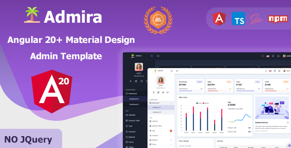 Admira - Angular 20+ Material Design Admin Dashboard Template - Admin Templates Site Templates