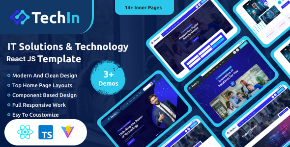 Techin – IT Services and Technology React JSTemplate - Technology Site Templates