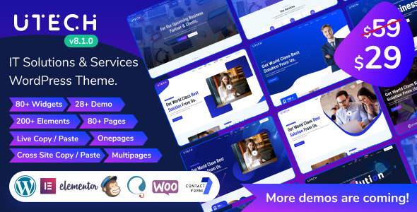 uTech - IT Solutions Services WordPress Theme - Technology WordPress