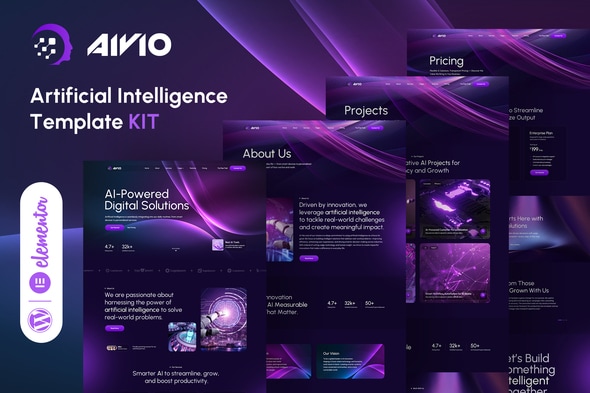 Aivio - Artificial Intelligence Elementor Template Kit - Technology & Apps Elementor