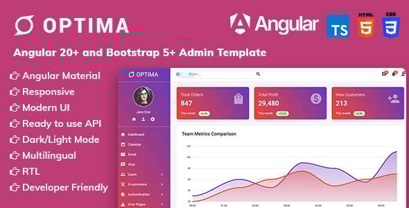 Optima - Angular 20+ Material Design Admin Template - Admin Templates Site Templates