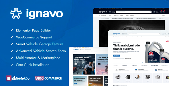 Ignavo - Auto Parts WooCommerce Theme - WooCommerce eCommerce