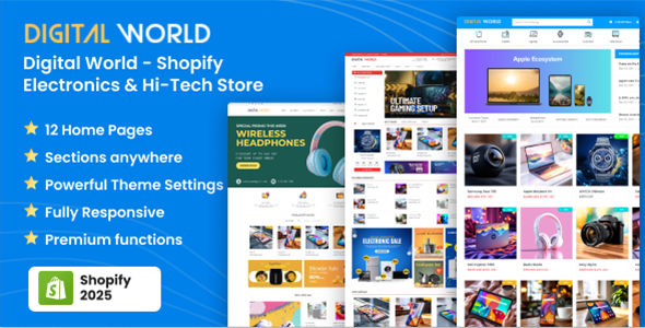 Digital World - Sectioned Responsive Shopify Theme for Electronics & Hi-Tech Store - Technology Shopify
