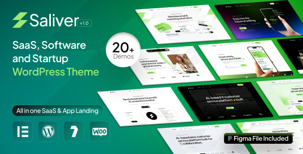 Saliver - SaaS & Software Startup Tech WordPress Theme - Technology WordPress