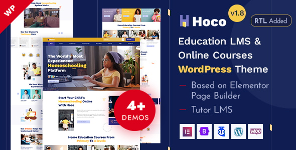Hoco - Education LMS & Online Courses Elementor WordPress Theme - Education WordPress