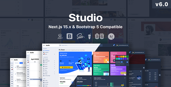Studio - Next.js 15.x + HTML Admin Template - Admin Templates Site Templates