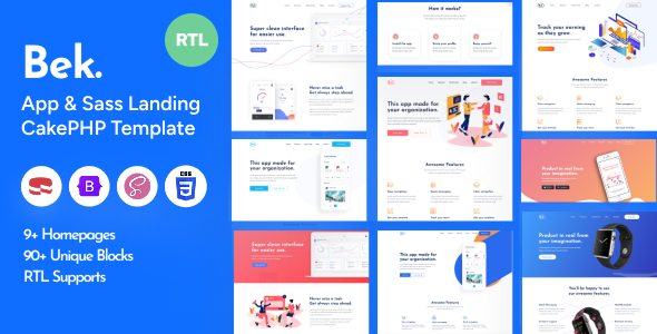 Bek - Saas & Software CakePHP Template - Technology Landing Pages