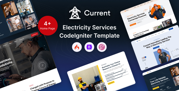 Current – Electricity Services CodeIgniter Template - Electronics Technology