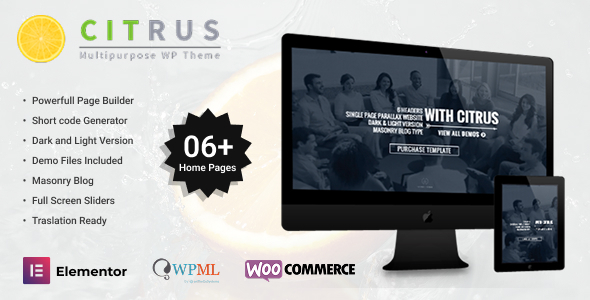 Citrus - One Page WordPress - Experimental Creative